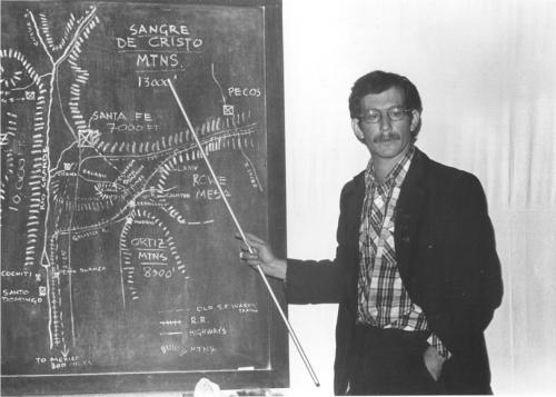 Mark giving a talk at the I.E. Mountain Conference, Kathmandu, Nepal, 1979.